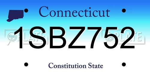 1SBZ752 Connecticut License Plate