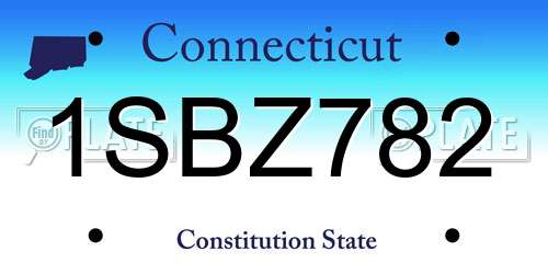 1SBZ782 Connecticut License Plate