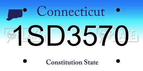 1SD3570 Connecticut License Plate