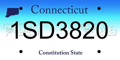 1SD3820 Connecticut License Plate