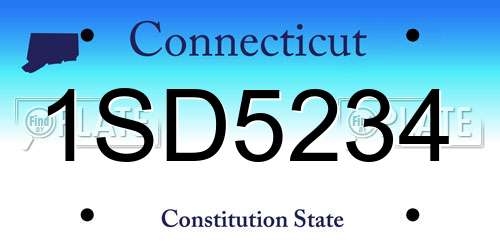 1SD5234 Connecticut License Plate