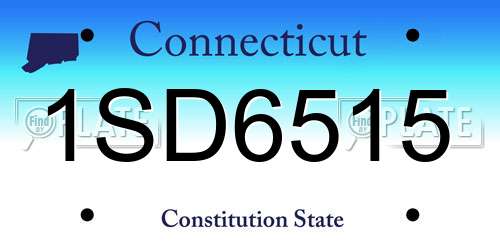 1SD6515 Connecticut License Plate