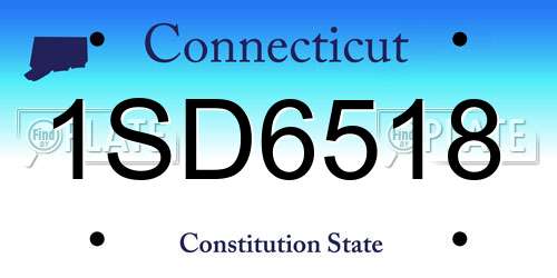 1SD6518 Connecticut License Plate