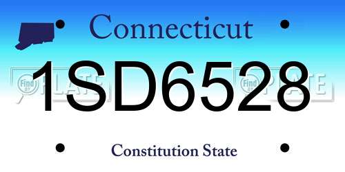 1SD6528 Connecticut License Plate