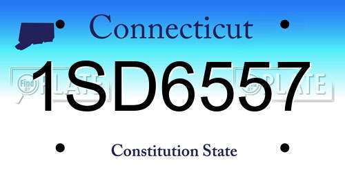 1SD6557 Connecticut License Plate