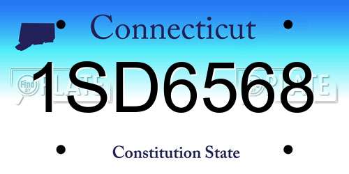 1SD6568 Connecticut License Plate