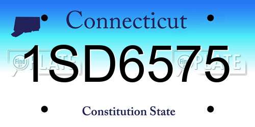 1SD6575 Connecticut License Plate