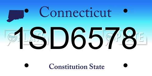 1SD6578 Connecticut License Plate