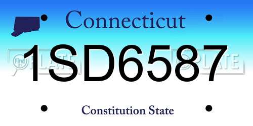 1SD6587 Connecticut License Plate