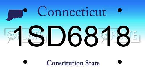 1SD6818 Connecticut License Plate