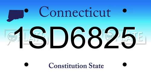 1SD6825 Connecticut License Plate
