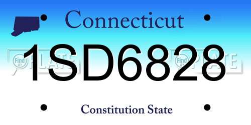 1SD6828 Connecticut License Plate