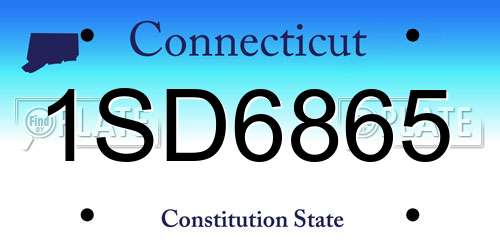 1SD6865 Connecticut License Plate