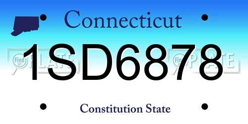 1SD6878 Connecticut License Plate