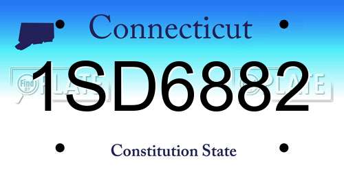 1SD6882 Connecticut License Plate