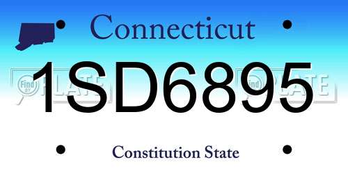 1SD6895 Connecticut License Plate