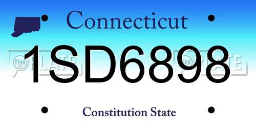 1SD6898 Connecticut License Plate