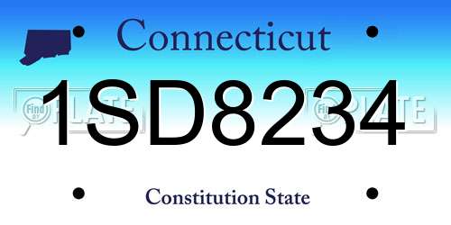 1SD8234 Connecticut License Plate