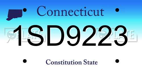 1SD9223 Connecticut License Plate
