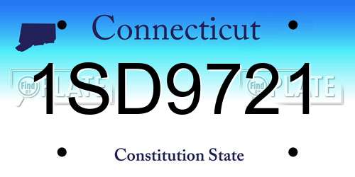 1SD9721 Connecticut License Plate