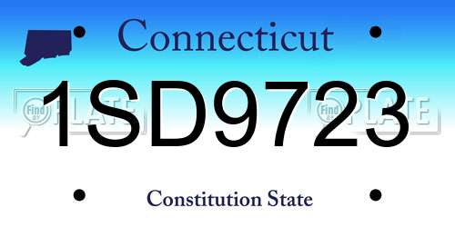 1SD9723 Connecticut License Plate