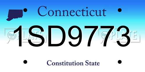 1SD9773 Connecticut License Plate