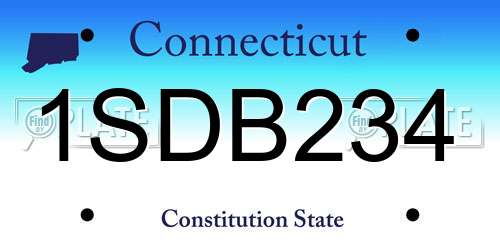 1SDB234 Connecticut License Plate