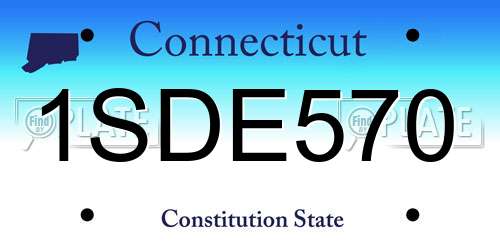1SDE570 Connecticut License Plate