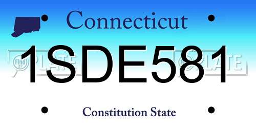 1SDE581 Connecticut License Plate