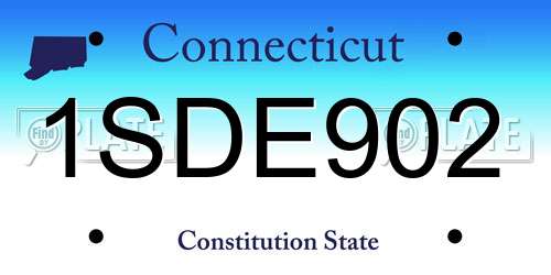 1SDE902 Connecticut License Plate