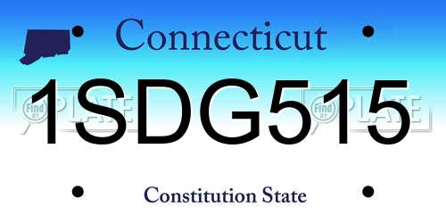 1SDG515 Connecticut License Plate