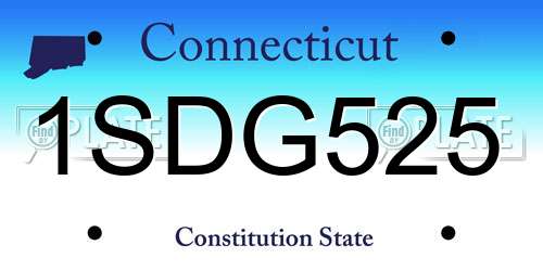 1SDG525 Connecticut License Plate