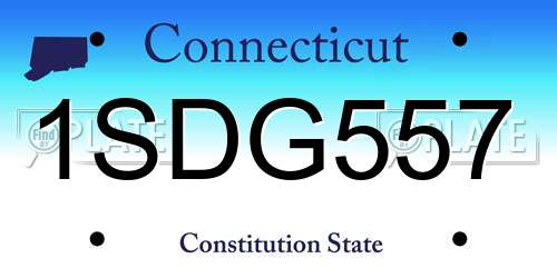1SDG557 Connecticut License Plate