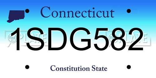 1SDG582 Connecticut License Plate