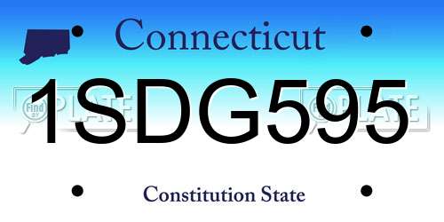 1SDG595 Connecticut License Plate