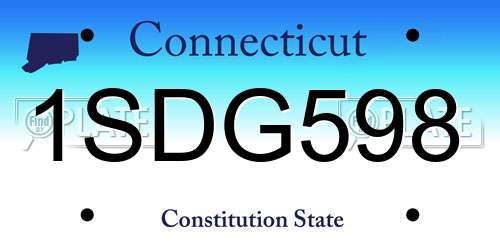1SDG598 Connecticut License Plate