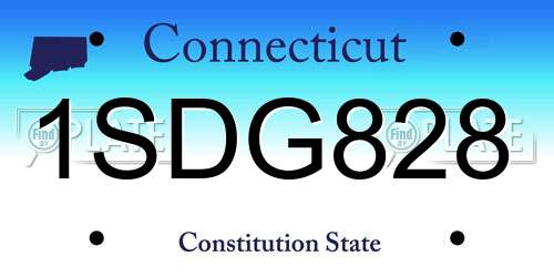 1SDG828 Connecticut License Plate