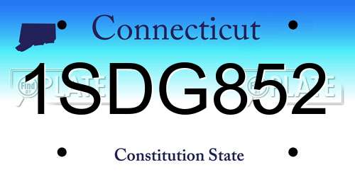 1SDG852 Connecticut License Plate