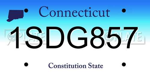 1SDG857 Connecticut License Plate
