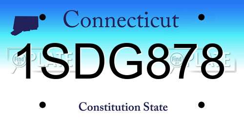 1SDG878 Connecticut License Plate