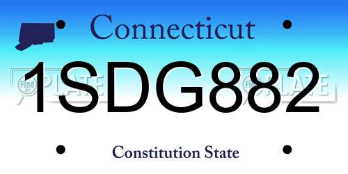 1SDG882 Connecticut License Plate