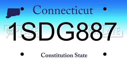 1SDG887 Connecticut License Plate