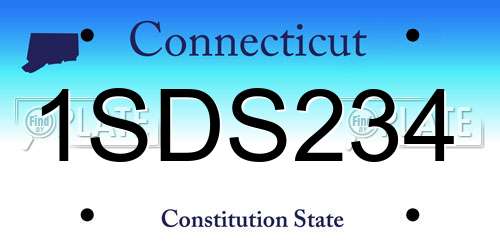 1SDS234 Connecticut License Plate