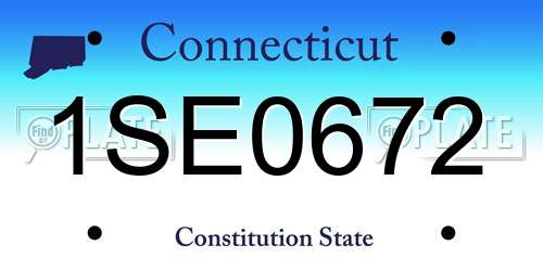 1SE0672 Connecticut License Plate