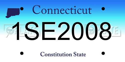 1SE2008 Connecticut License Plate