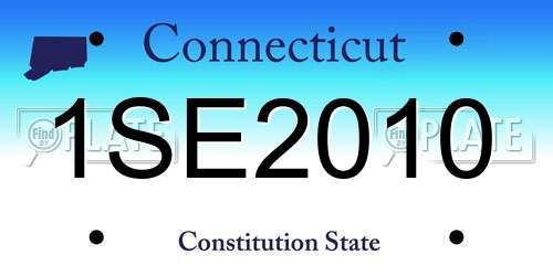 1SE2010 Connecticut License Plate