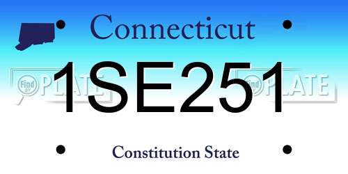 1SE251 Connecticut License Plate