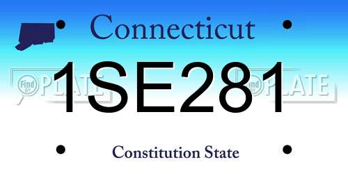 1SE281 Connecticut License Plate