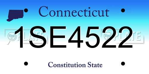 1SE4522 Connecticut License Plate