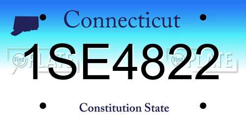 1SE4822 Connecticut License Plate